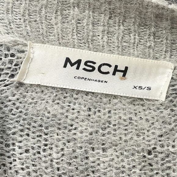 MSCH Copenhagen Femme Alpaca Stripe Crewneck Sweater Gray Orange S - Picture 8 of 11